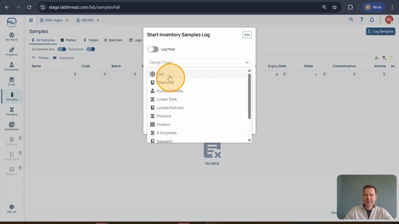 Step #6: Select Cell from the Design Type dropdown menu.