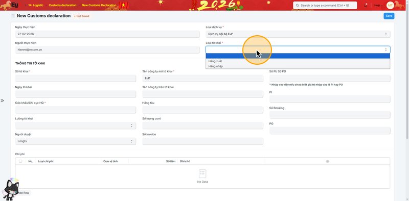 Step #5: Chọn Loại tờ khai