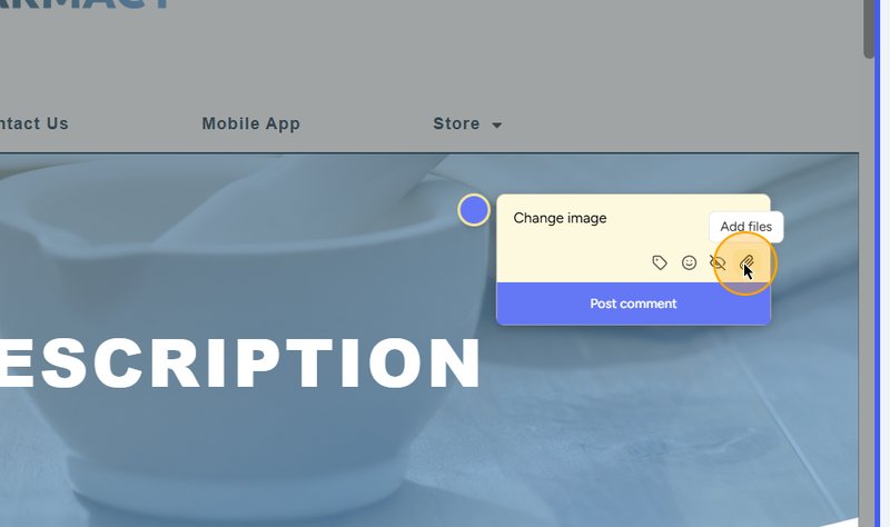 Step #4: Type your instructions (e.g., "Change image") and upload a replacement file if available.