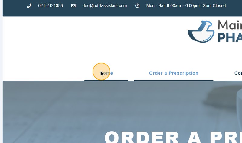 Step #13: Click on any standard website navigation menu item (like Home) to move to a new page.